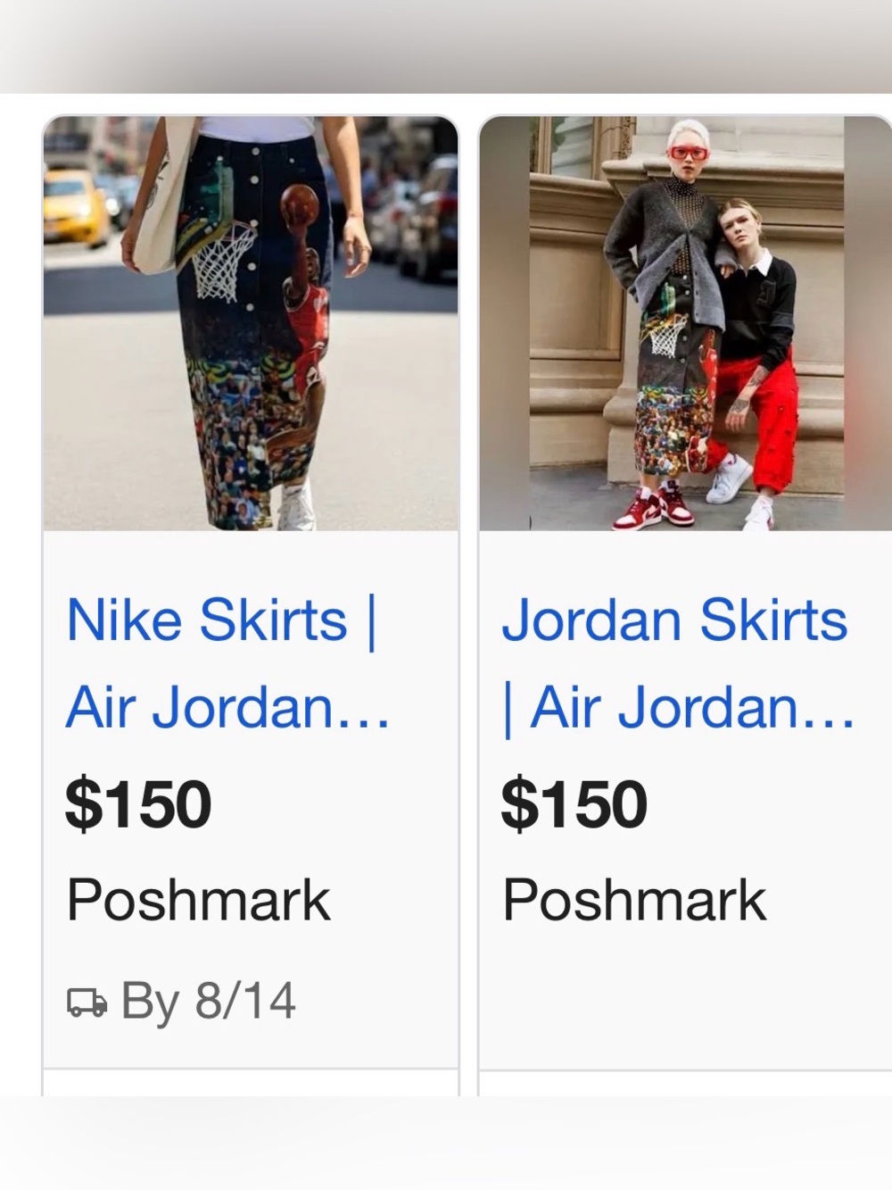 Jordan Black Graphic A-Line Skirt with Red Basketball Print stone washed - Picture 3 of 11